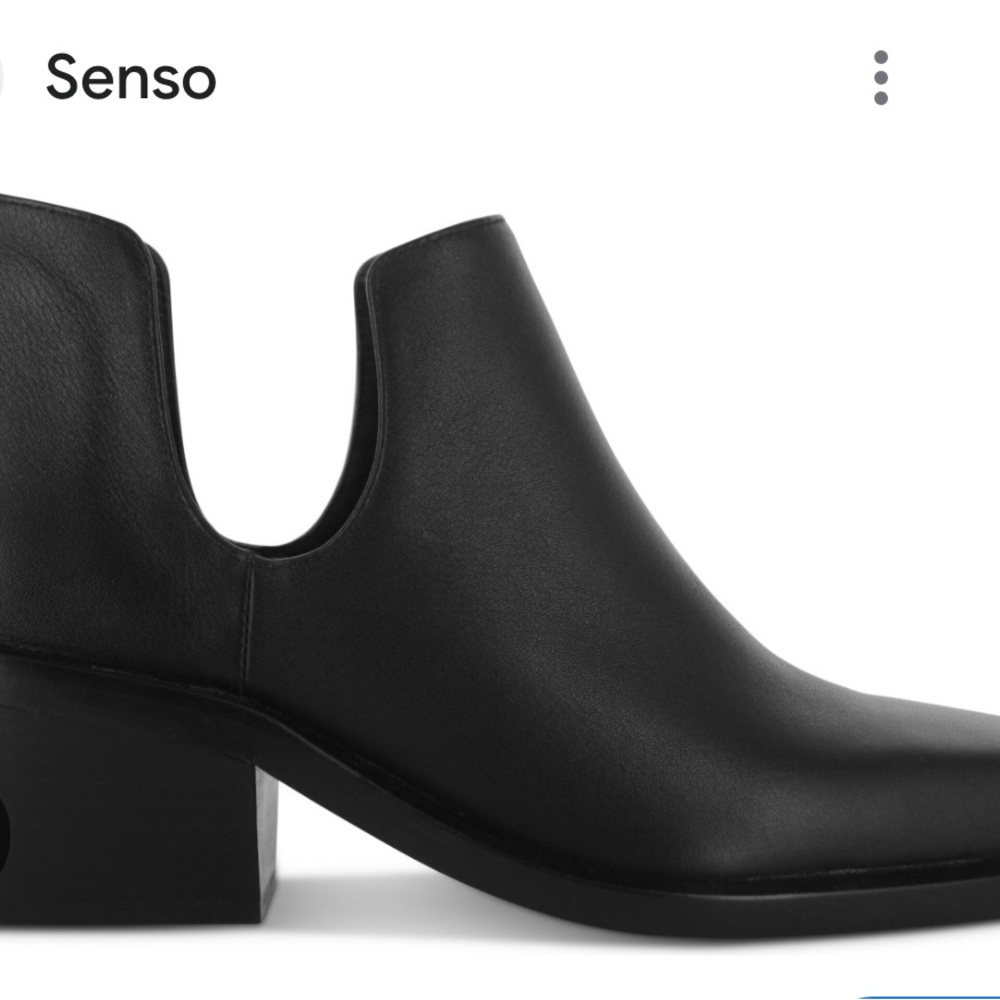 SENSO Black Ankle Boots with Chunky Heel and Slip-On Design